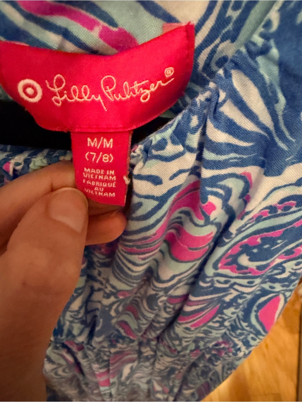 Lilly Pulitzer Girls Blue and Pink Printed Casual Dress - Picture 2 of 2
